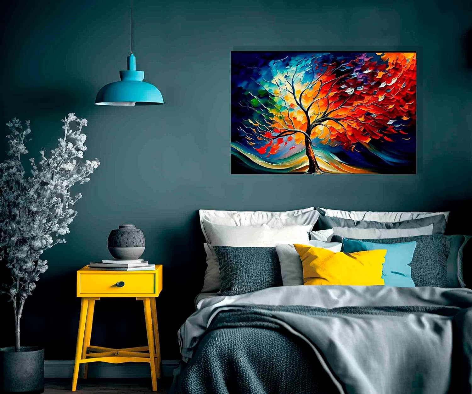 Large Tree of Life Canvas Wall Art 86x61cm Framed