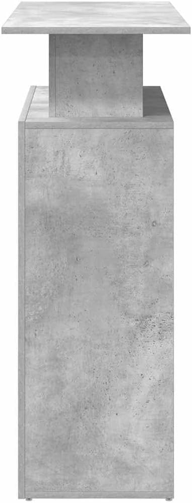 Concrete Grey Reception Desk 100x40x104cm Modern Counter with Storage Shelf