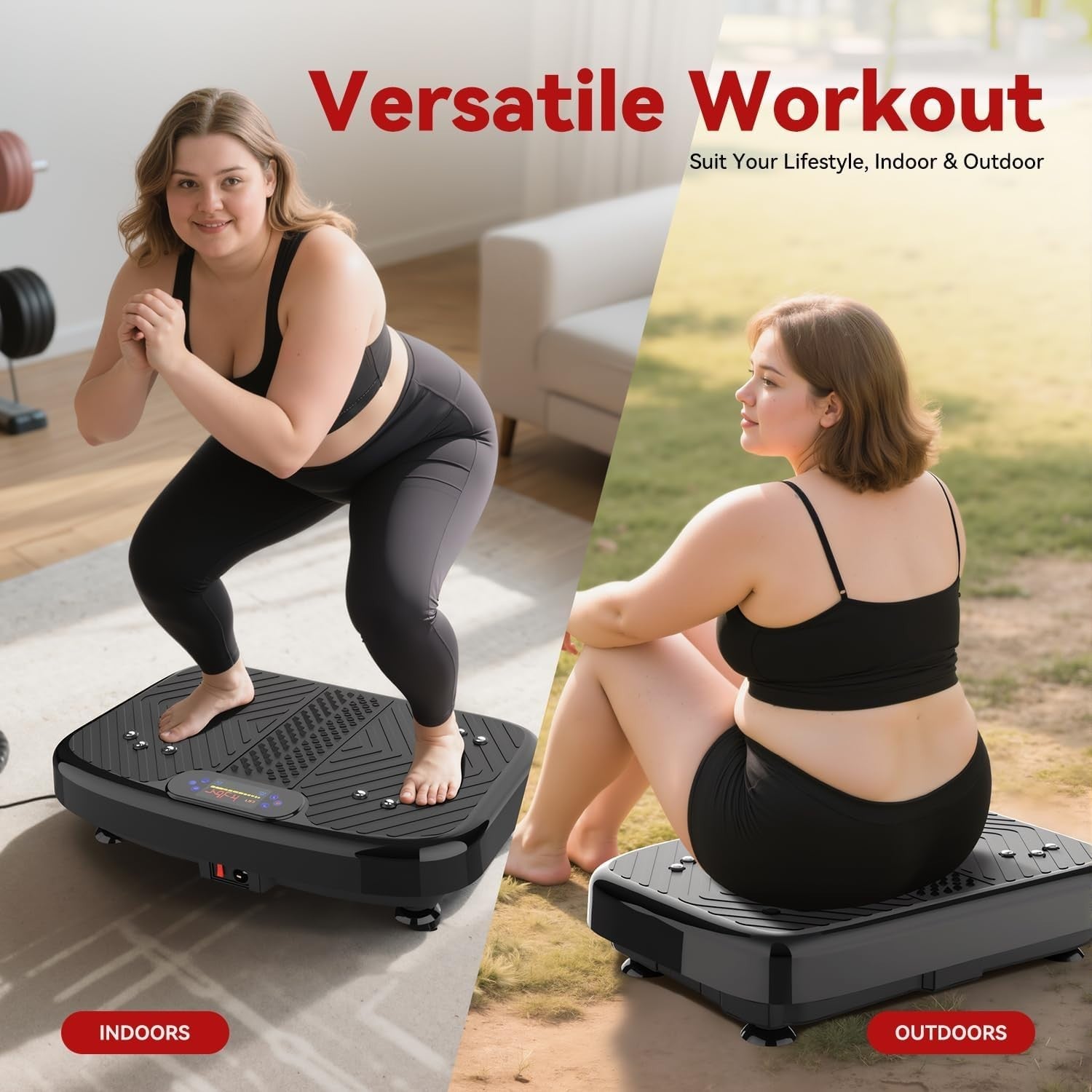 Vibration Plate Exercise Machine 199 Speeds Bluetooth 450LB Body Shaper