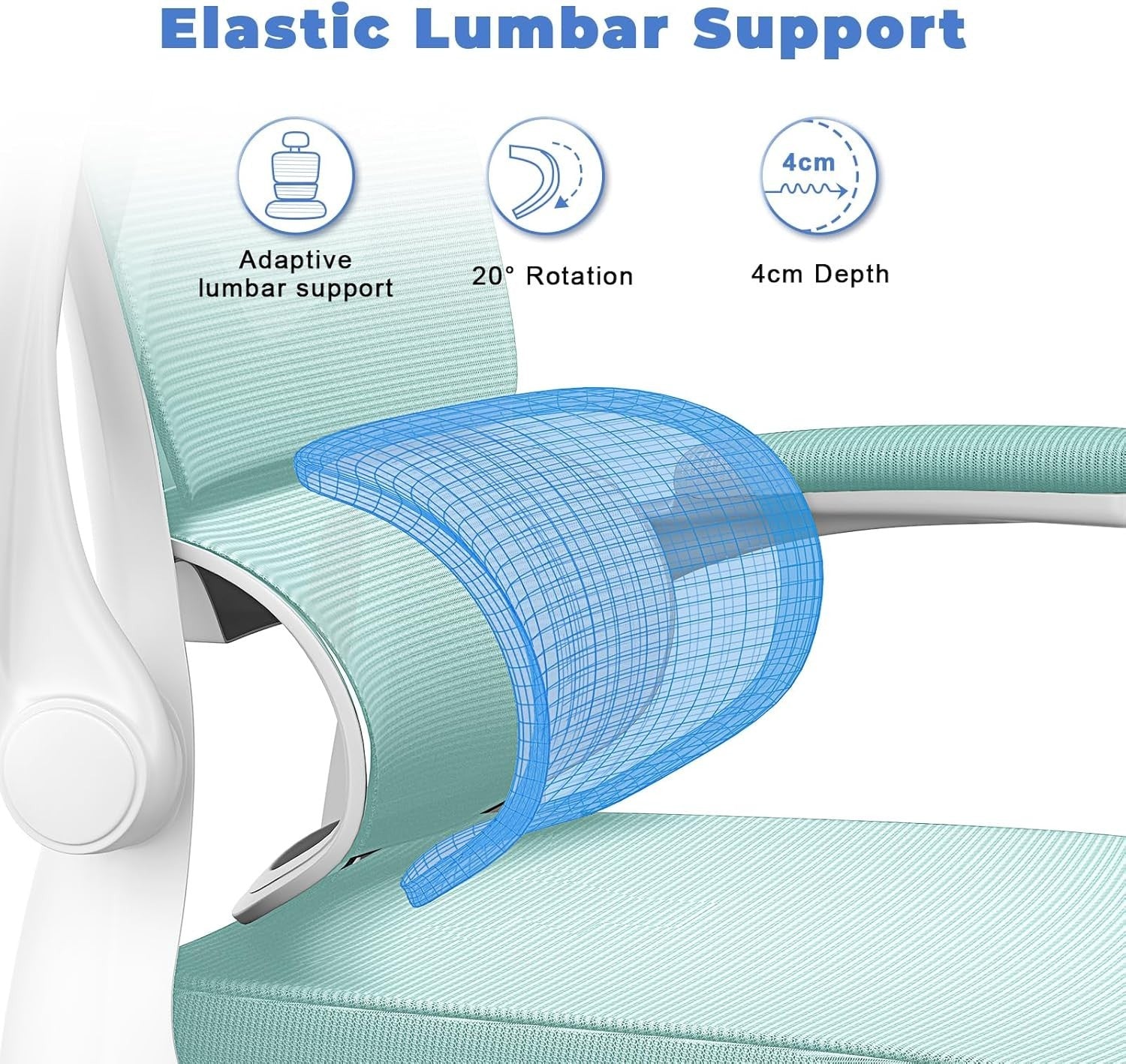 Ergonomic Mesh Office Chair Tall Adjustable Headrest Back Support Flip-up Armres
