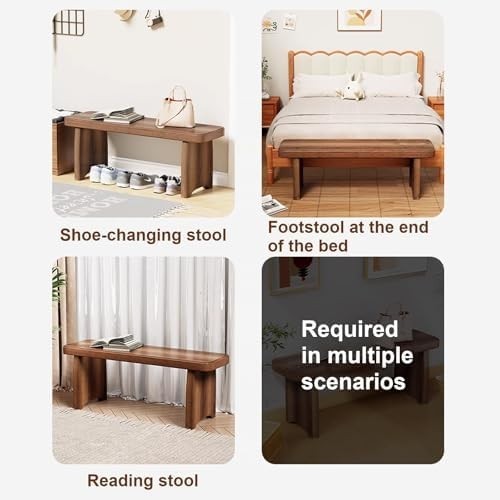Rustic Wooden Entryway Bench Indoor Porch, Bedroom & Kitchen Seating 120cm