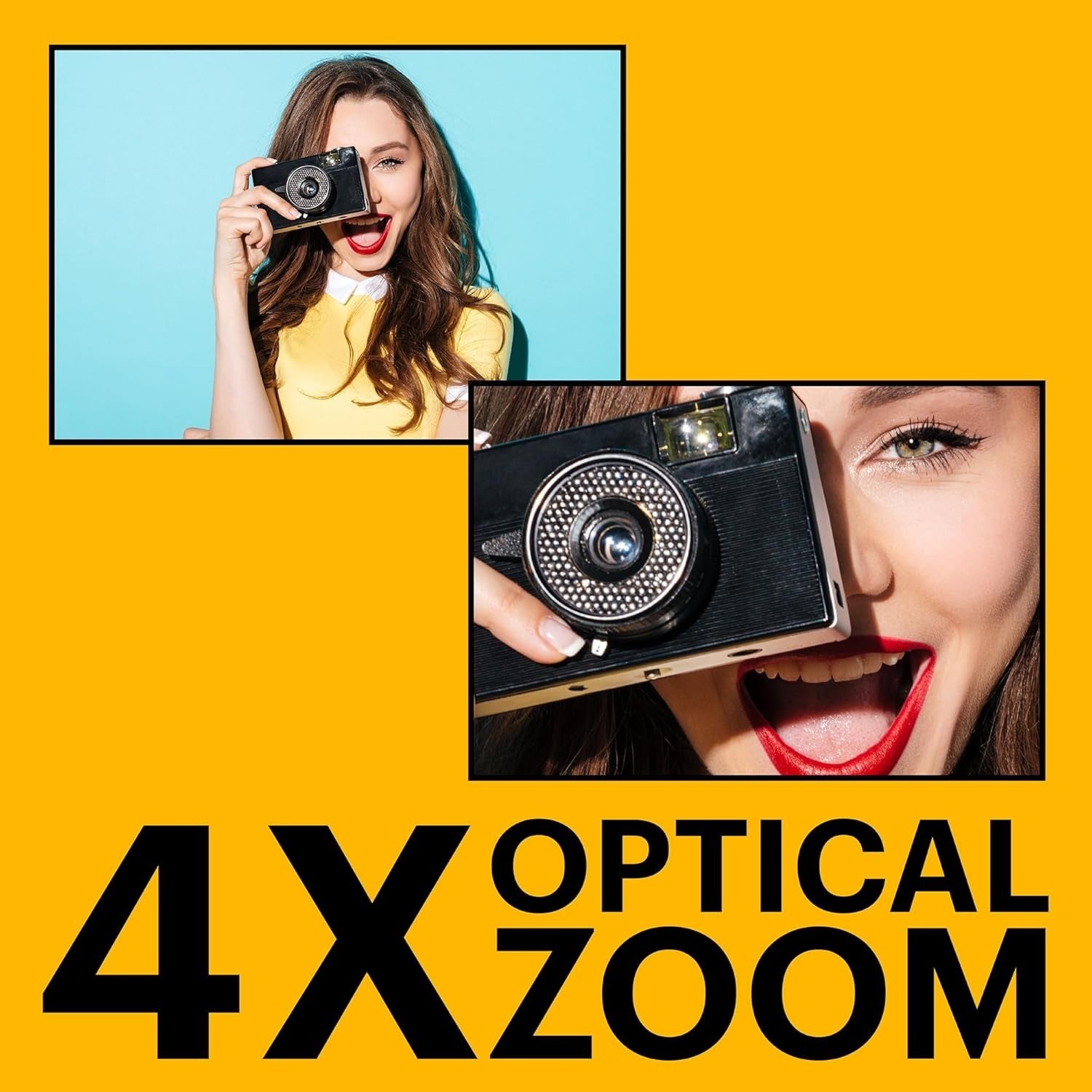 16MP Digital Camera 4X Optical Zoom 1080P HD Wide Angle LCD Vlogging