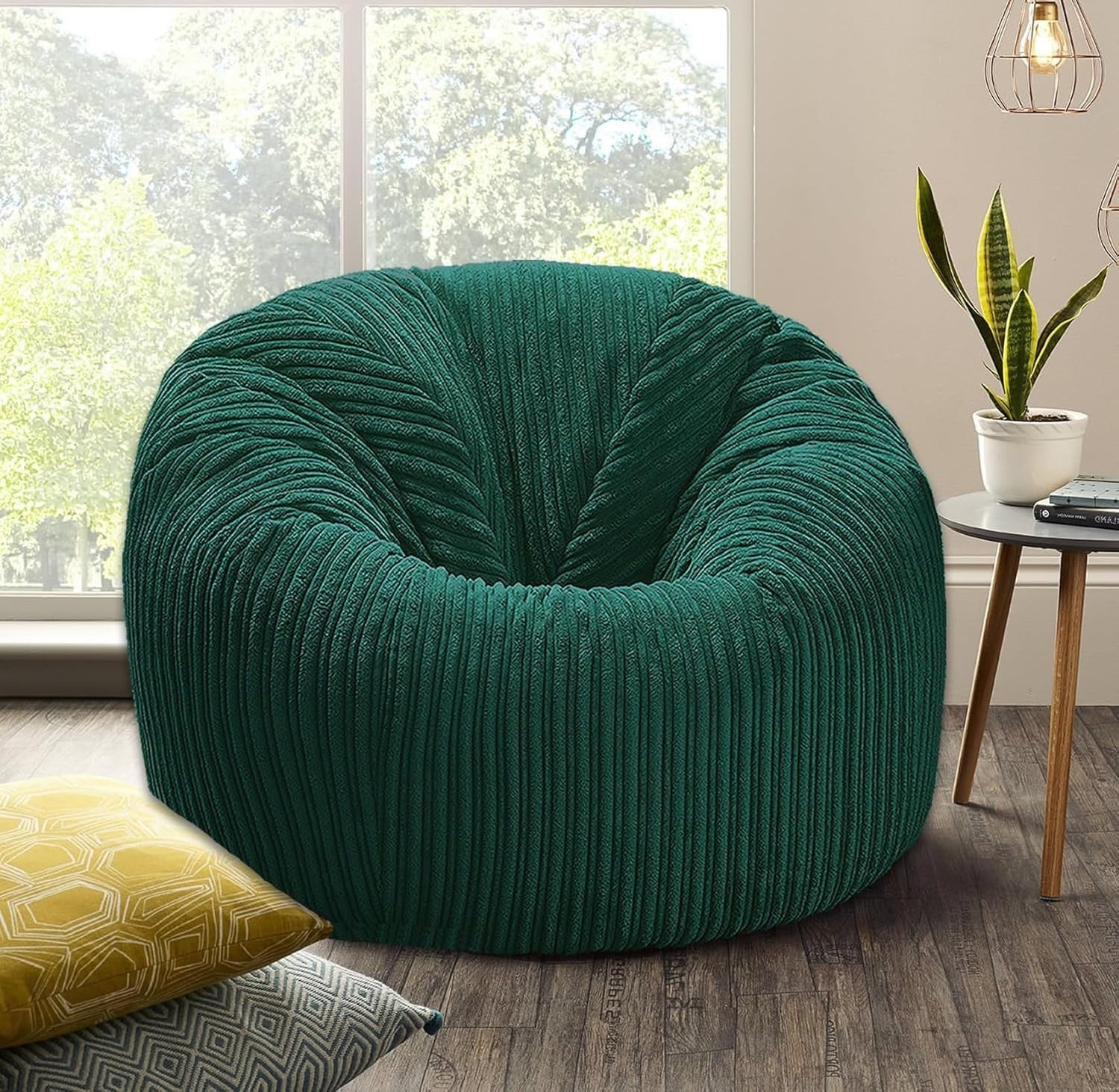 XXL Emerald Cord Bean Bag Chair Adult Floor Sofa Seat Lounge Filled