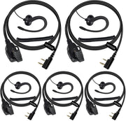 2-Pin Walkie Talkie Earpiece G-Hook PTT Microphone Security Headset