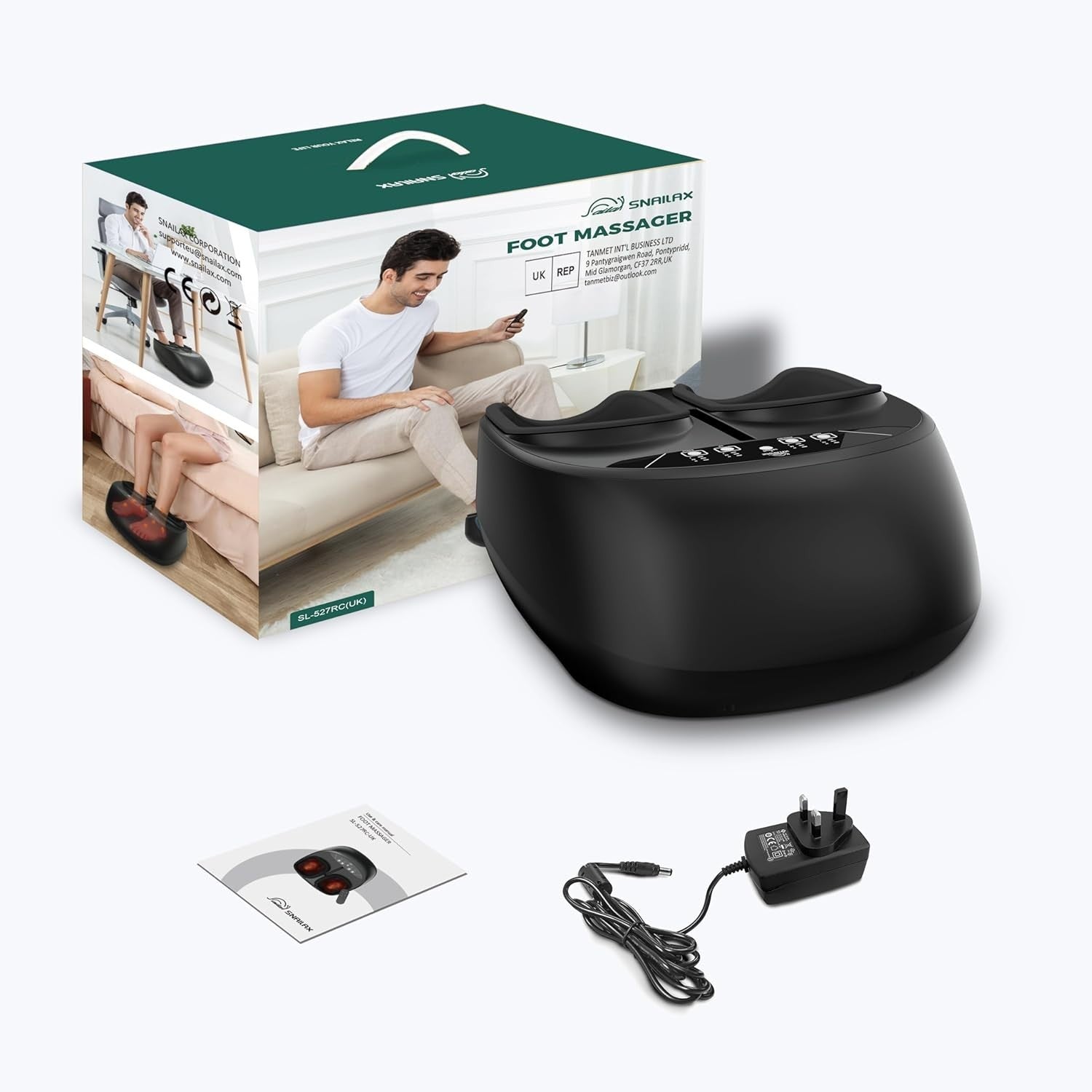 Electric Foot Massager Heat Compression Deep Kneading Vibration Pain Relief
