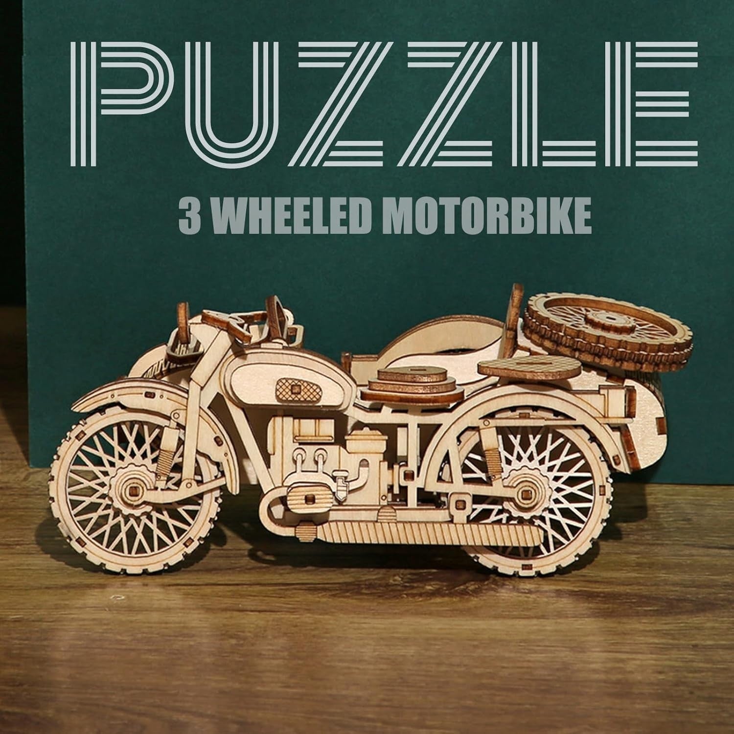 3D Wooden Motorbike Puzzle Model Kit | DIY Assembly, Educational & Gift Idea