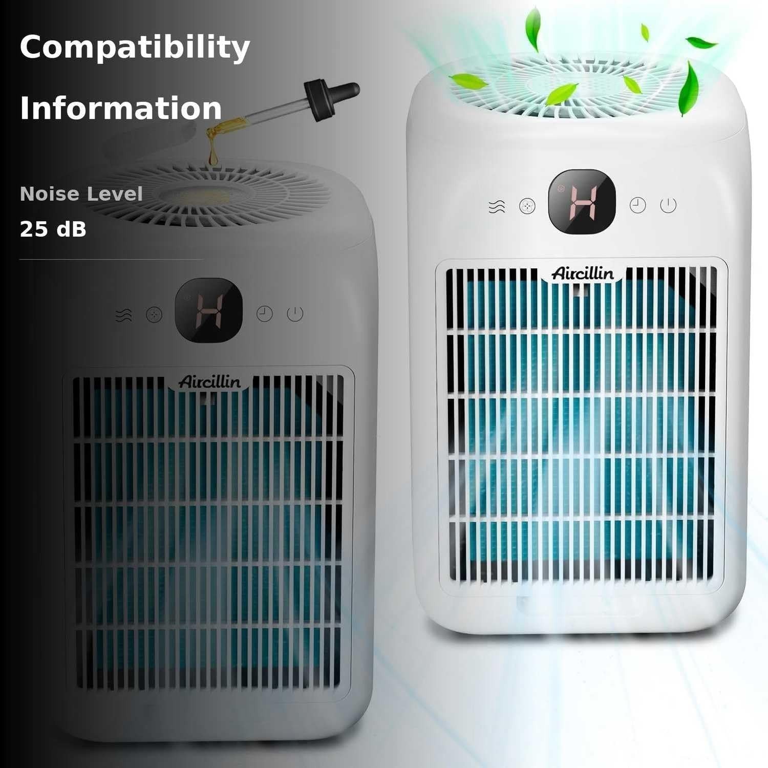 2 Pack HEPA Air Purifier Large Room 908ft² Quiet Sleep Pet Smoke