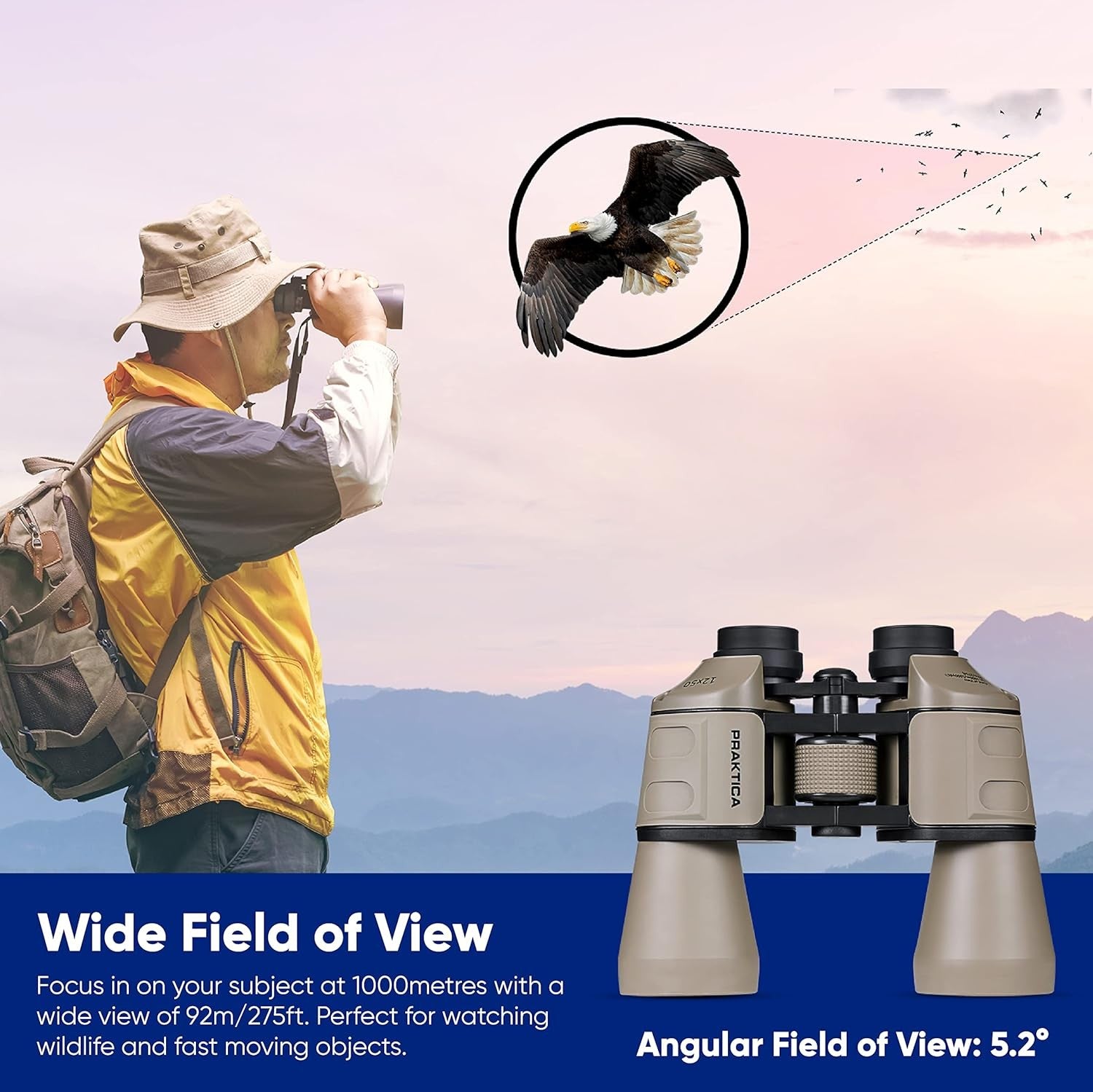 12x50 High Power Binoculars HD Optics Wide Angle Outdoor Viewing