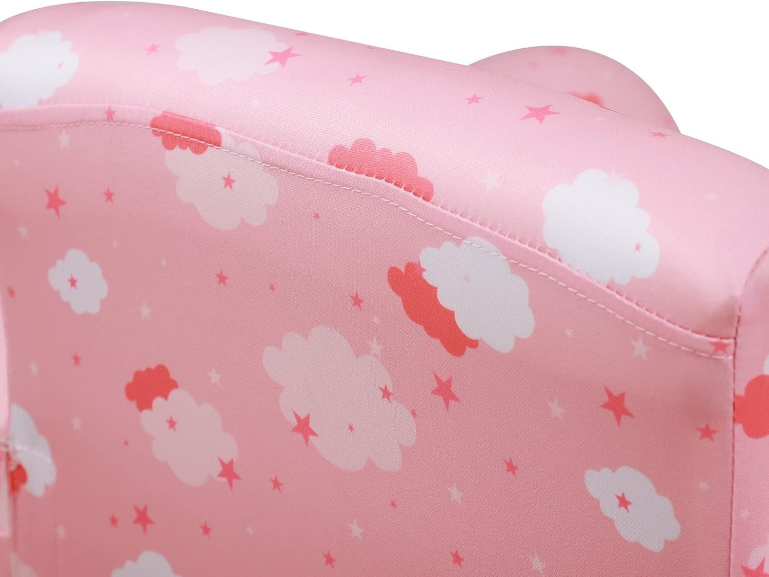 Toddler Armchair with Footrest Kids Sofa Chair Pink Cloud Star Design 18-36M