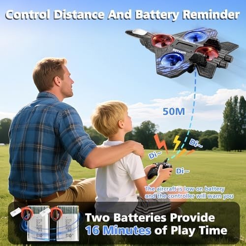 Kids Foam Airplane Drone RC Quadcopter with Auto Hover, 3D Flips & LEDs