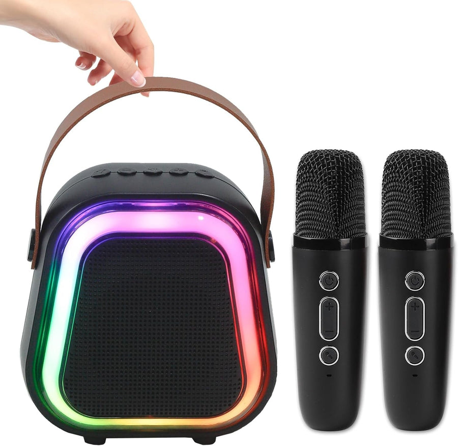 Kids Karaoke Machine Bluetooth Speaker 2 Wireless Mics