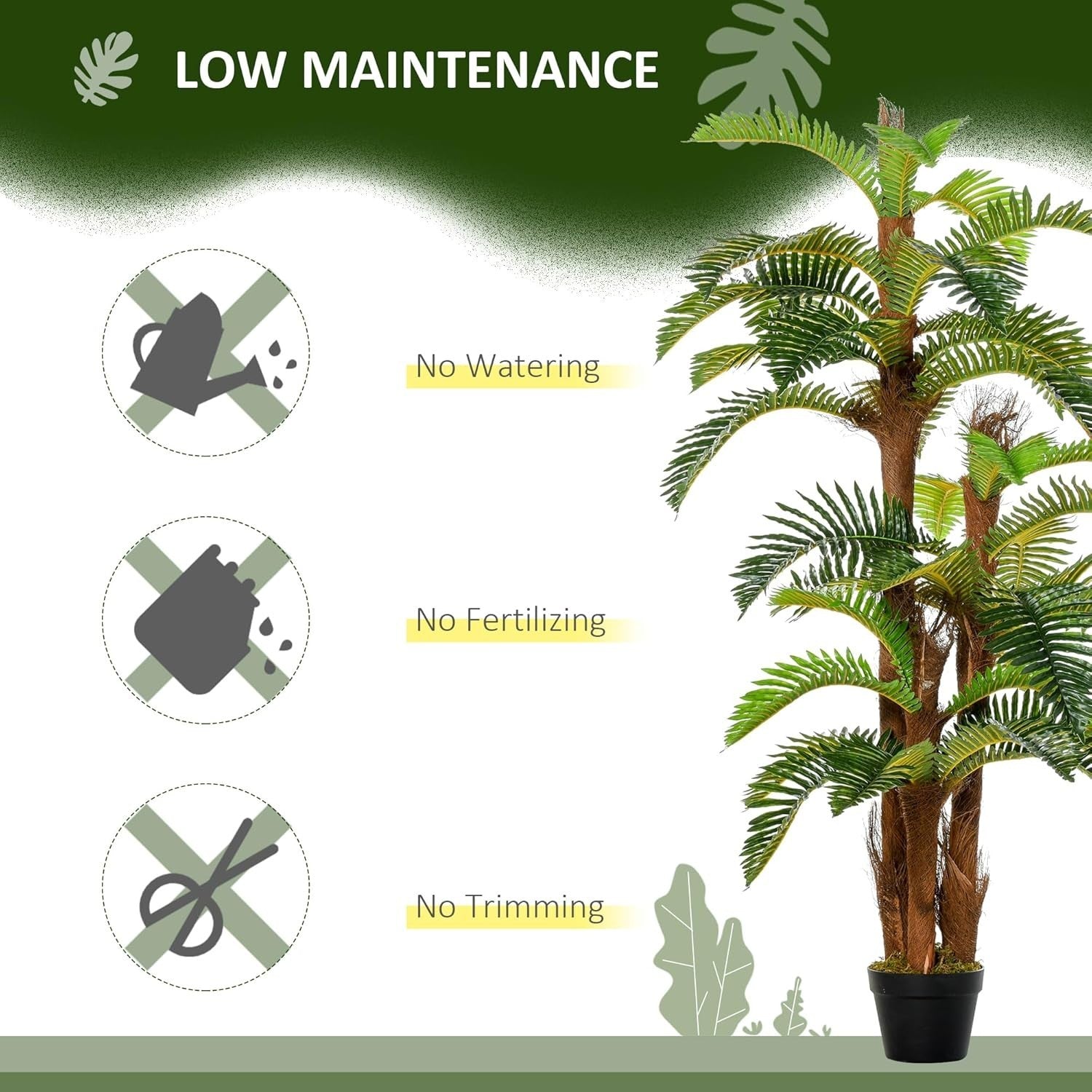 Artificial Tropical Fern Tree 150cm / 5FT  Faux Green Plant Potted Home Decor