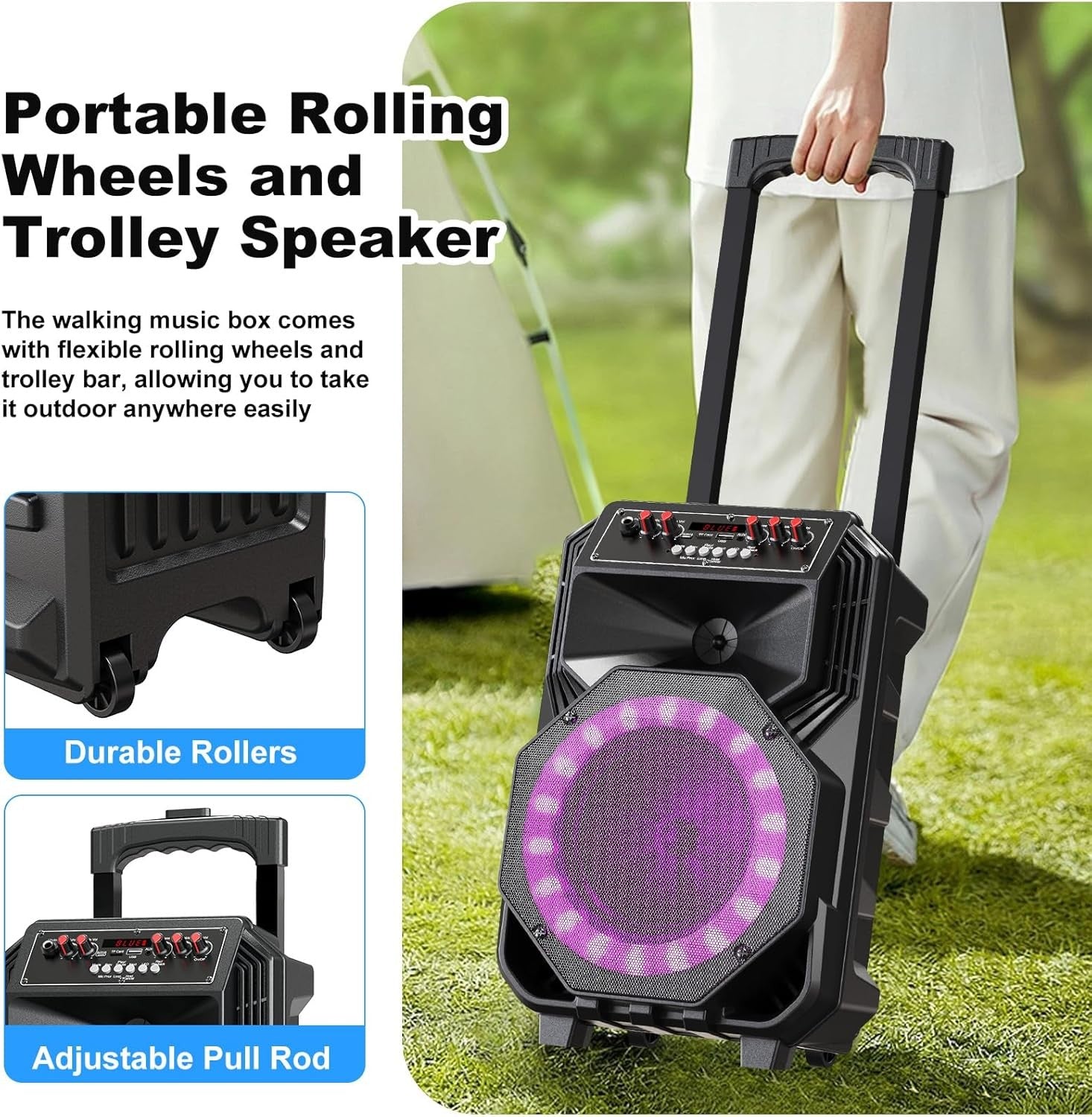 Portable Karaoke Machine 8800mAh Bluetooth PA Speaker