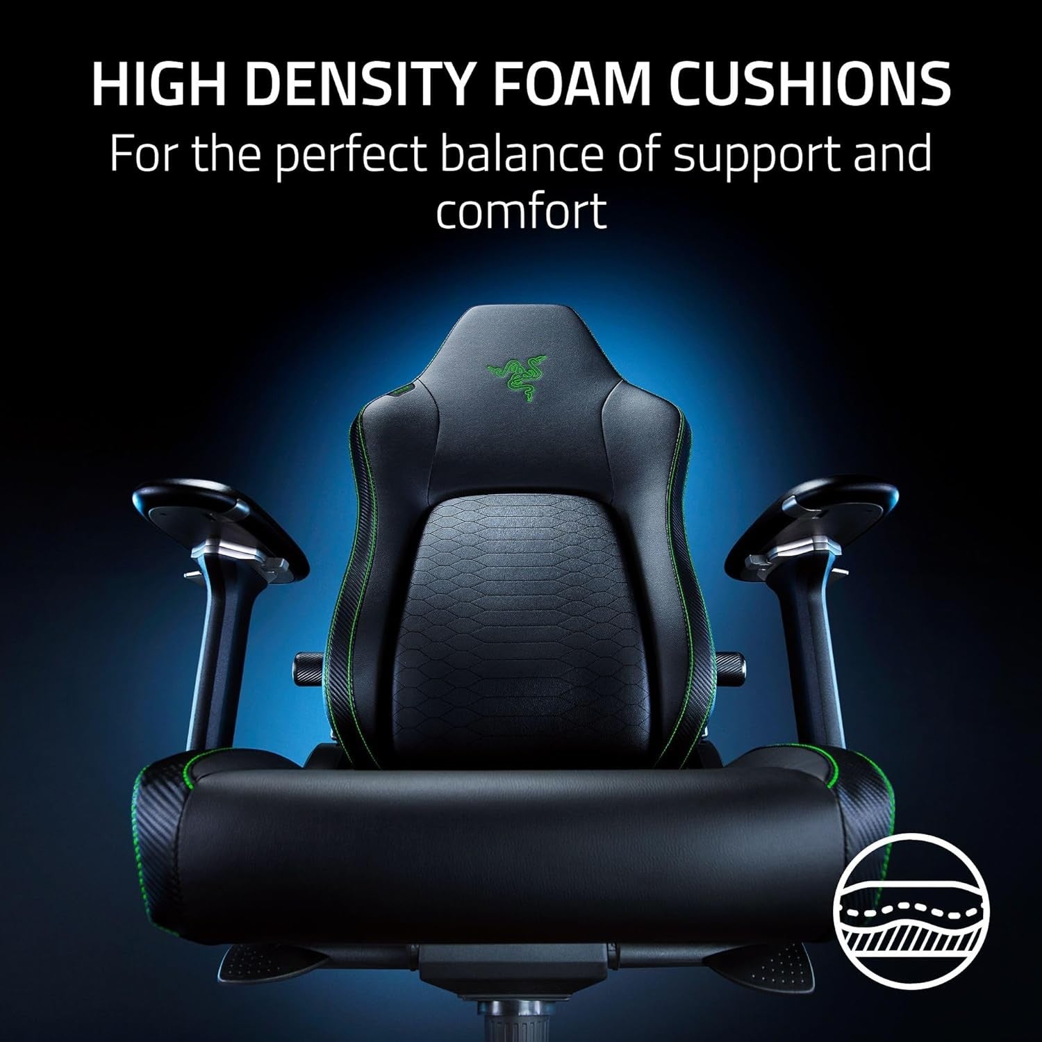 Premium Gaming Chair Adaptive Lumbar 4D Armrests EPU Leather