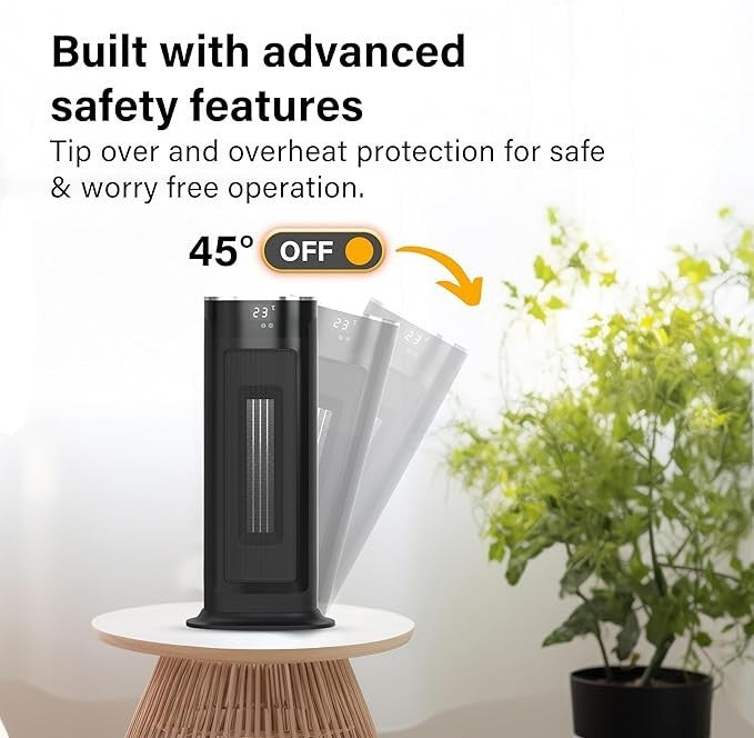 Portable Tower Space Heater 2000W Oscillating Remote Control Thermostat Safe
