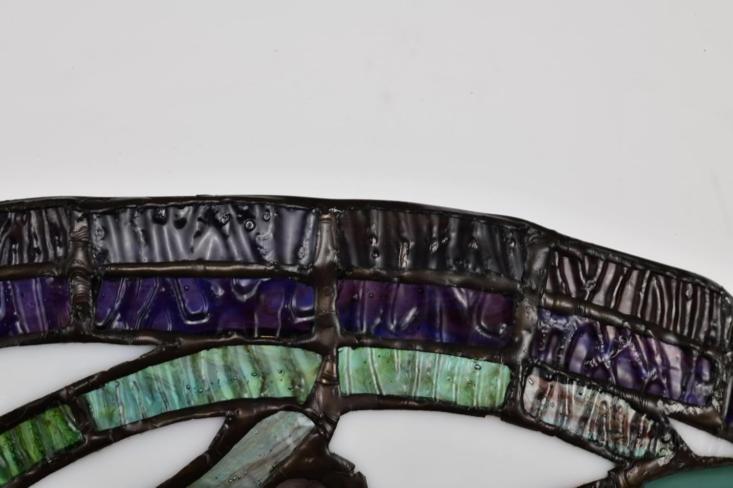 Tiffany Style Stained Glass Wall Light Uplighter 12x7.5” Vintage Sconce