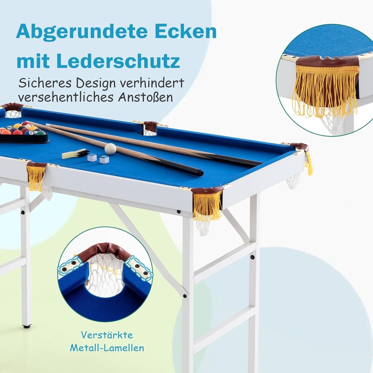 4FT Folding Pool Table Portable Billiards Game Set w Cues Balls