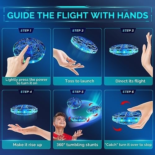 Kids Mini UFO Drone with 360° Motion Sensors & LED Light Toy Gift