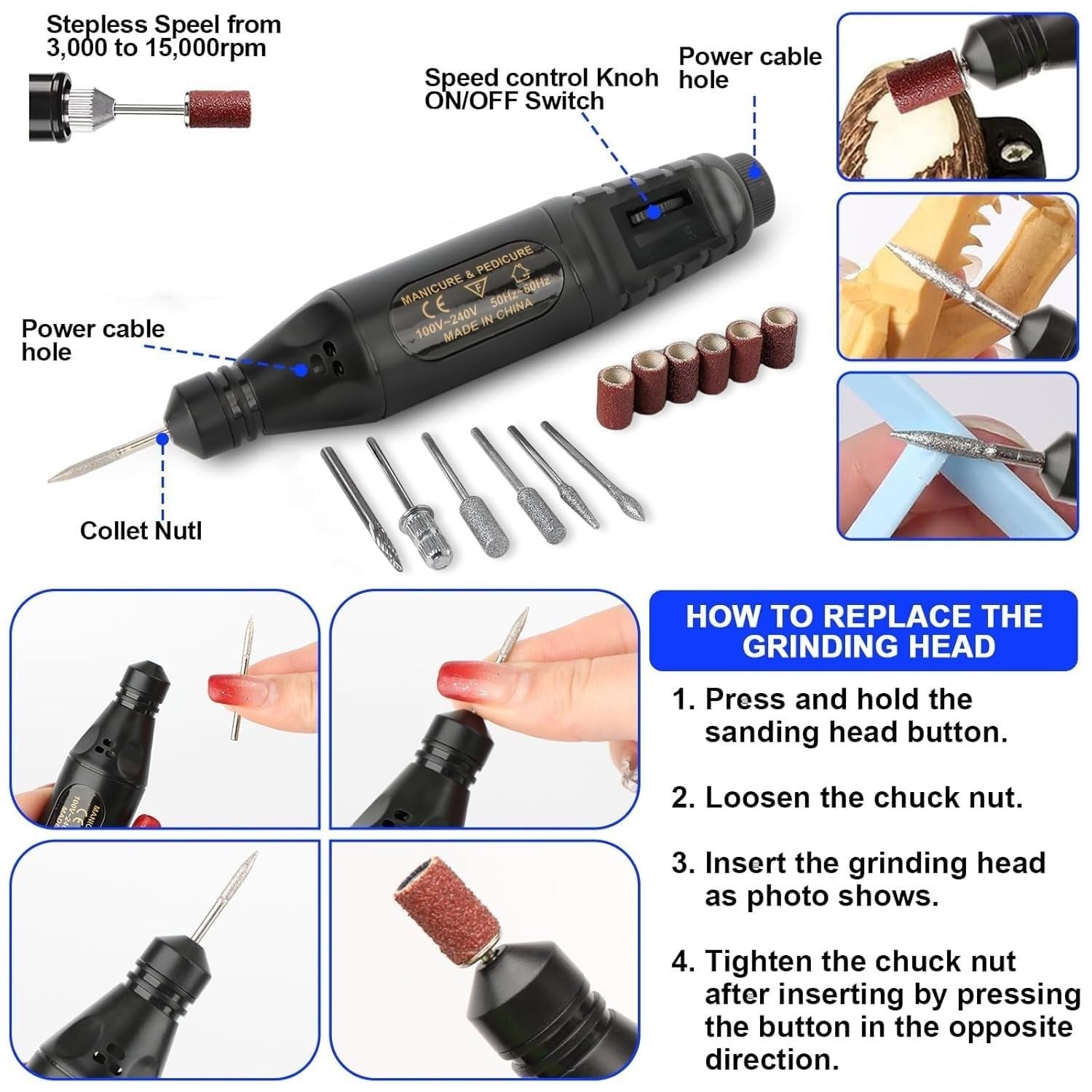 135PCS 3D Printer Tools Kit Nozzle Cleaning Polishing Deburring Set