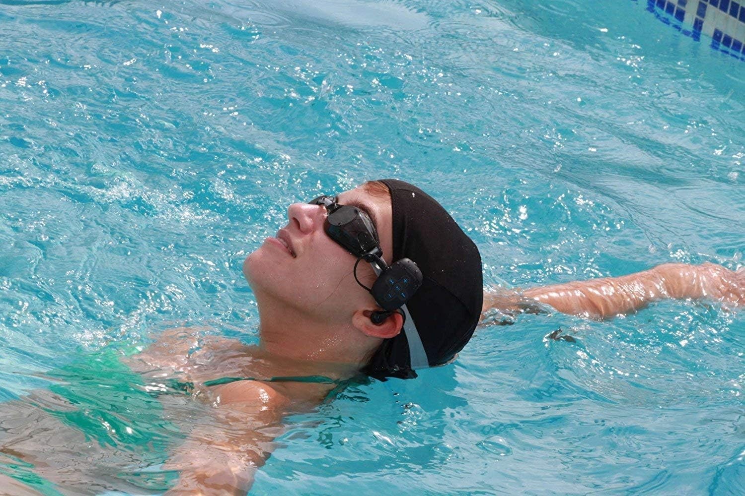 Waterproof 8GB MP3 Player for Swimming Underwater Headphones Blue