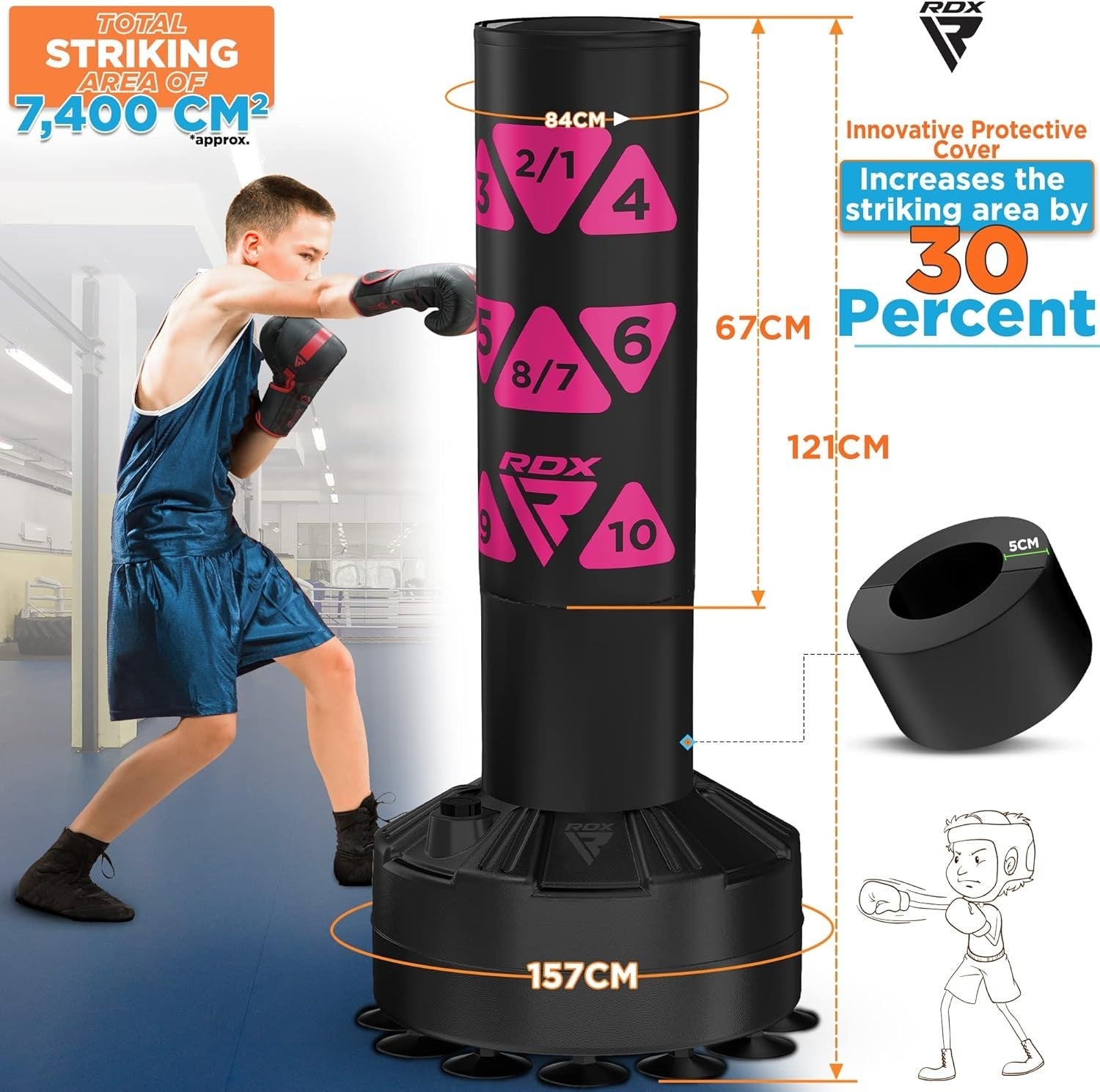 Kids Freestanding Boxing Kick Bag 4FT Heavy Target Suction Base