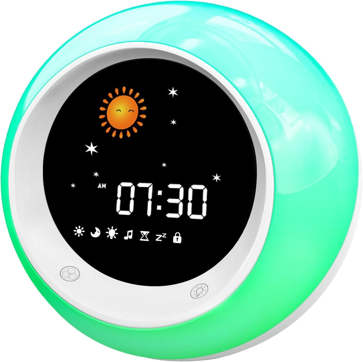 Kids Alarm Clock with Sleep Trainer, Night Light & Soothing Sounds – Wake Up