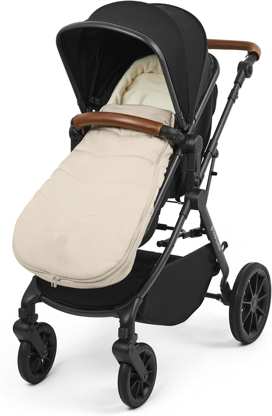 Universal Pram Footmuff Faux Fur Lined Showerproof Cosy Toes Stone