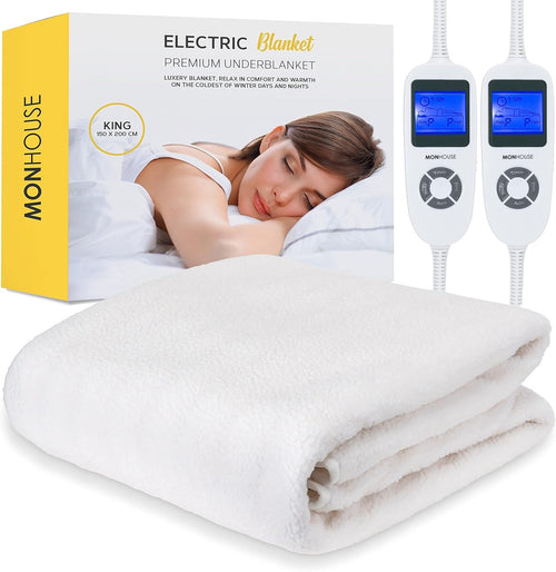 King Electric Heated Underblanket 150x200cm Dual Control 9 Heat Washable