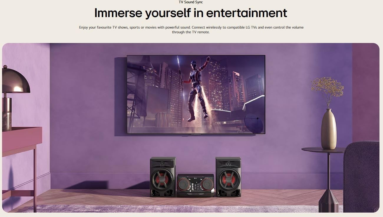300W Bluetooth Party Hi-Fi System with Dual USB AUX & FM | LG XBOOM CK43N Black