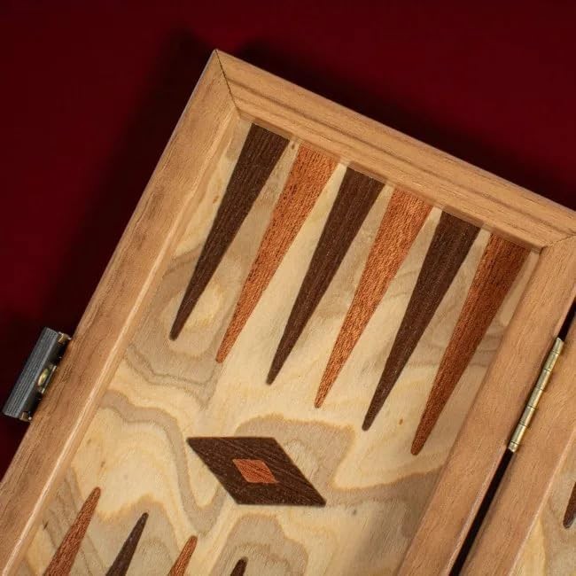 Luxury Wooden Backgammon Set Travel Size Olive Burl Board Game for Adults