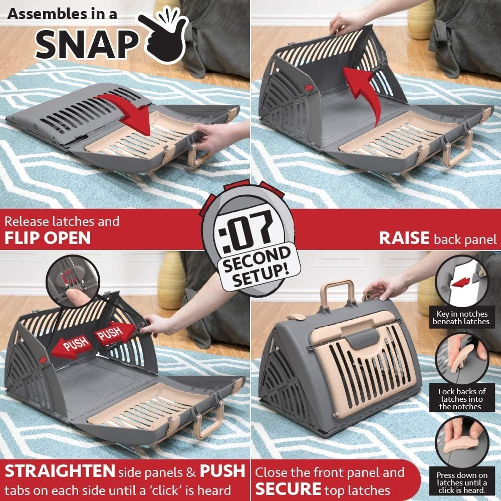 Large Foldable Travel Cat Carrier with Locking Zipper – Easy Clean, Sturdy