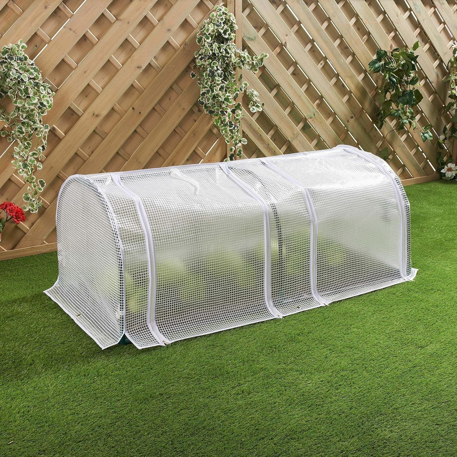 Polytunnel Greenhouse 2 Section with Reinforced PE Cover & Steel Frame 130cm