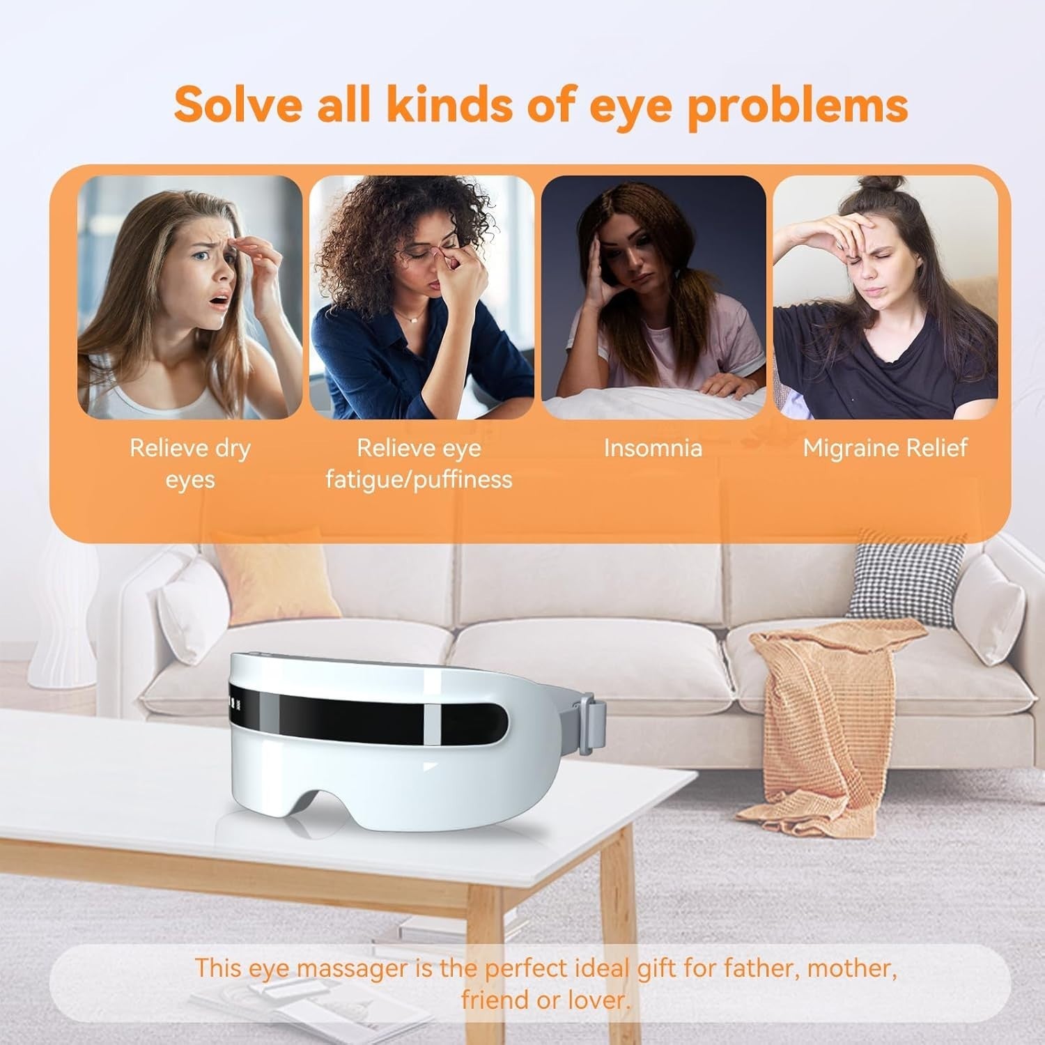 Steam Heated Eye Massager Bluetooth Dry Eyes Migraine Relief