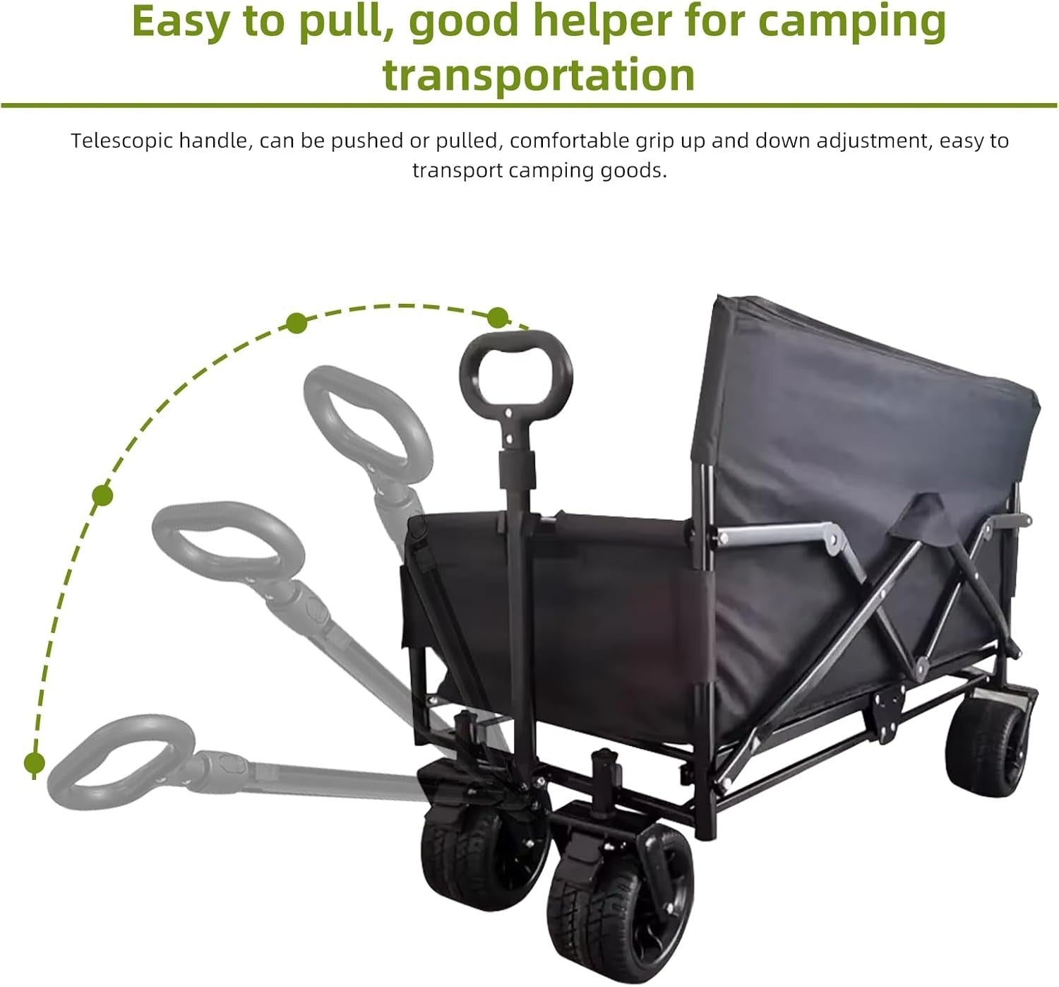 Heavy Duty Folding Festival Trolley Cart 180kg All-Terrain Wheels Adjustable