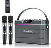 100W Bluetooth Karaoke Machine with 2 Wireless Mics & LED Lights