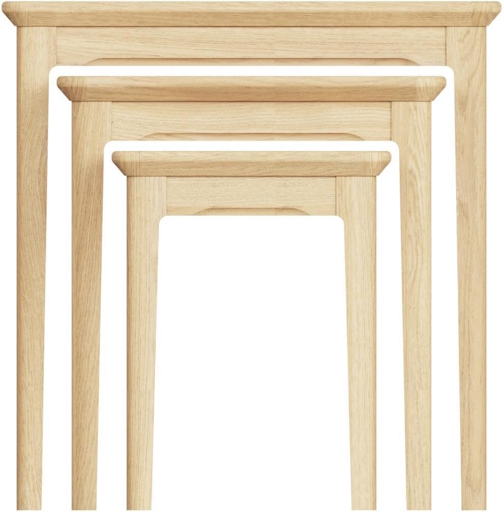 Natural Wood Nesting Tables Set 3 Side Lamp End Coffee Home Furniture