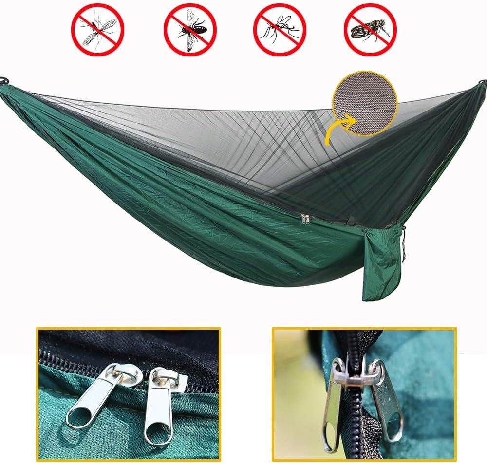 Camping Hammock with Mosquito Net & Rainfly | Lightweight 440lb Capacity
