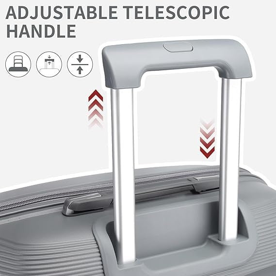 24 Inch Lightweight PP Hard Suitcase 4 Spinner Wheels TSA Lock 66L