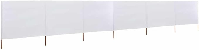 6-Panel White Wind Screen 800x80cm Outdoor Camping Privacy Divider