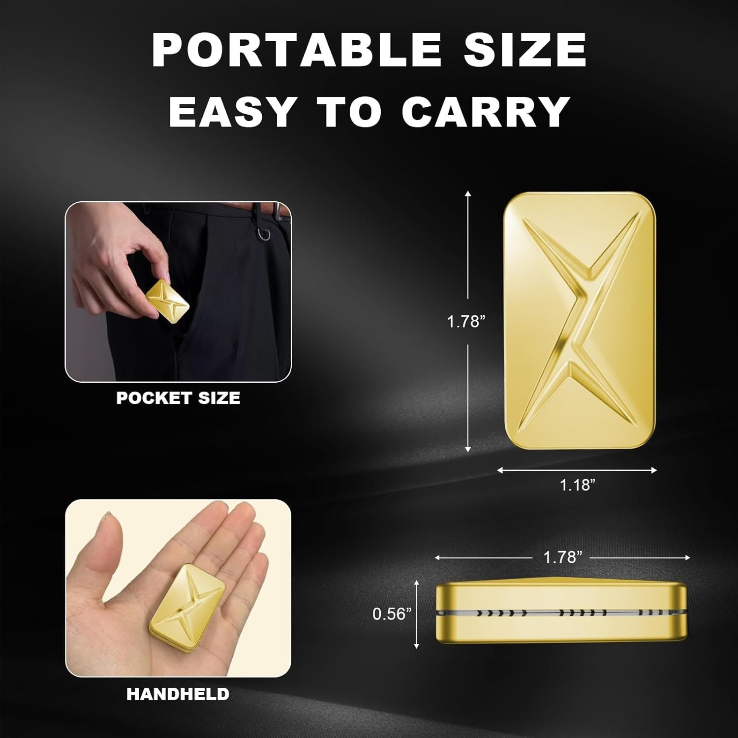 Gold Magnetic Fidget Slider Zinc Alloy Executive Stress Toy
