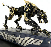 3D Metal Cheetah Puzzle Kit 600PCS Black Gold Steampunk Model