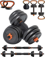Adjustable 6-in-1 Home Gym Weight Set Dumbbell Barbell Kettlebell