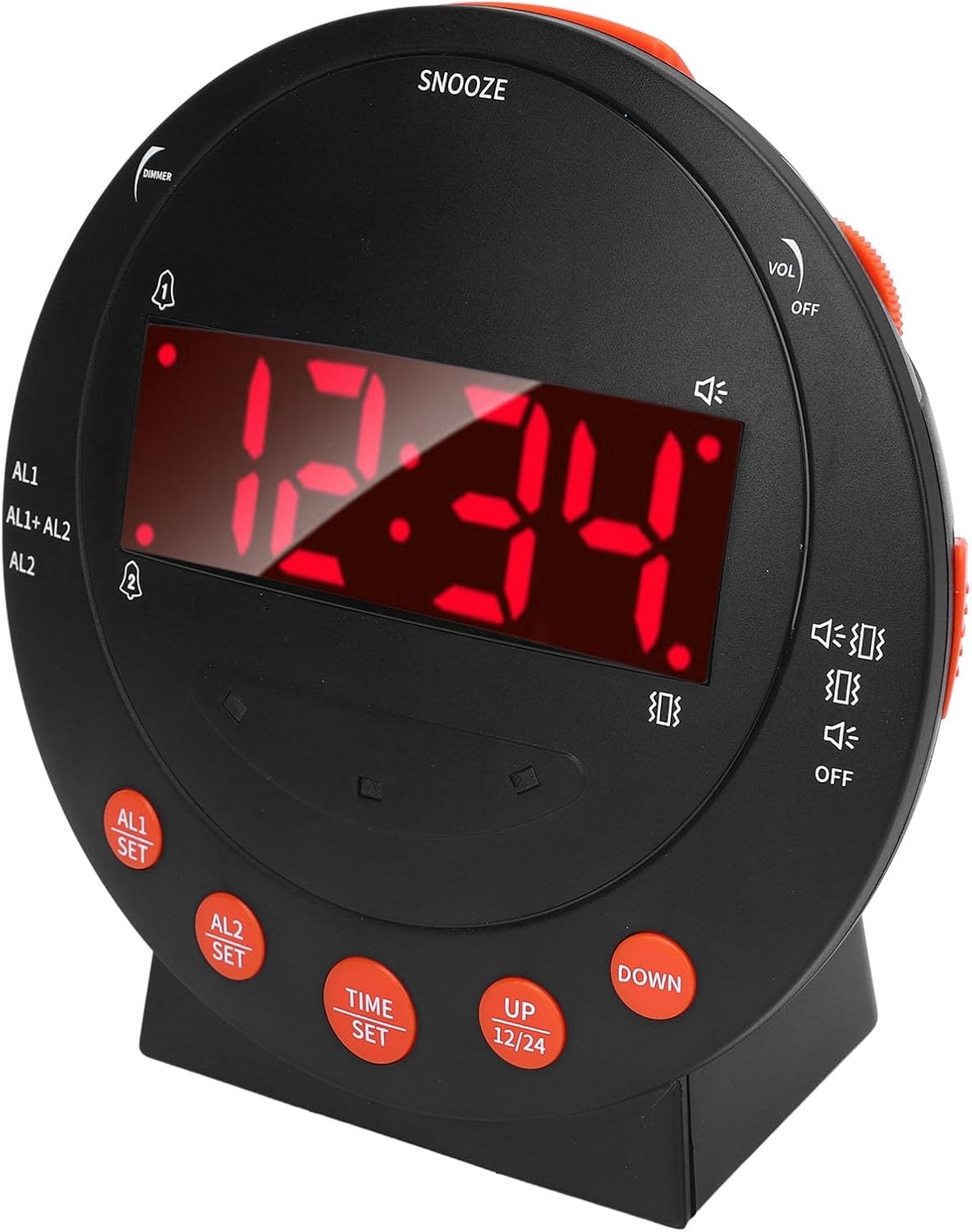 Extra Loud Alarm Clock Bed Shaker Heavy Sleepers Large LED Touch Screen