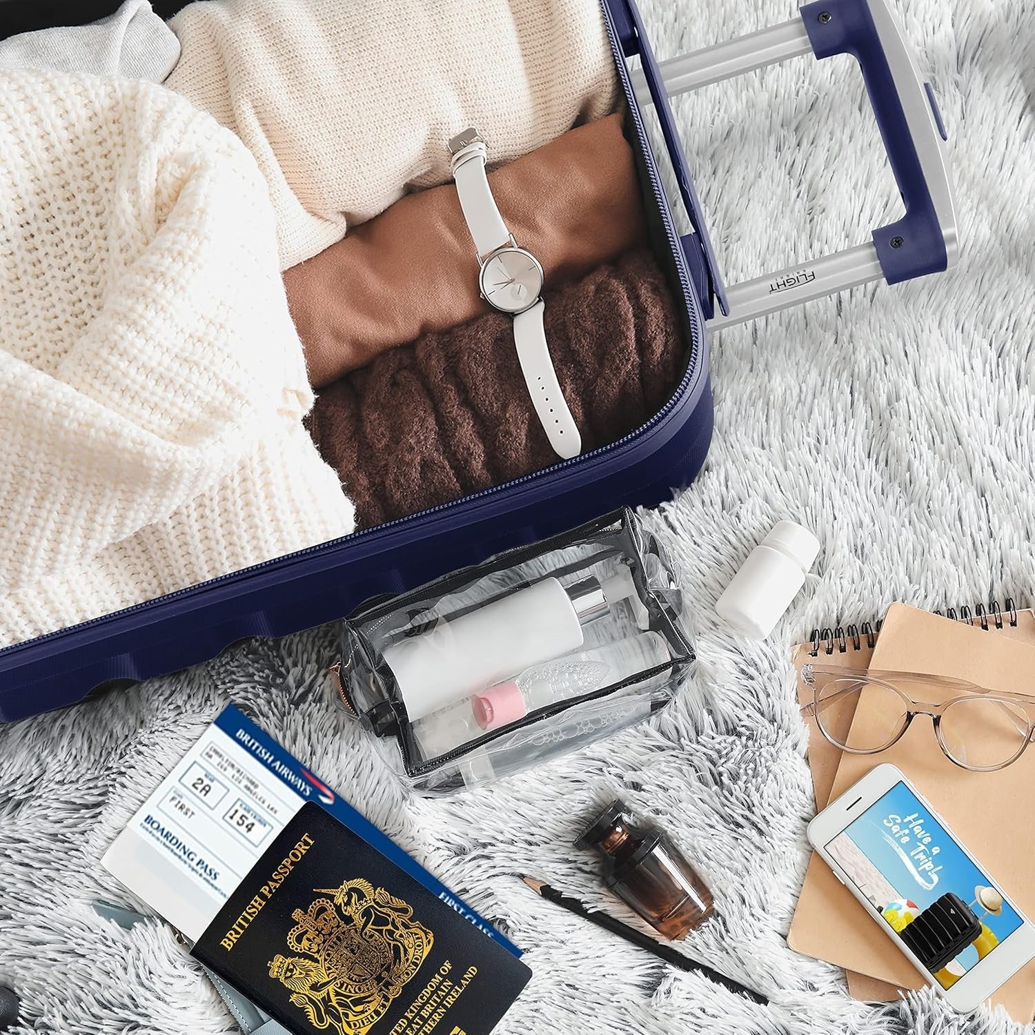 Medium 25” Check In Suitcase ABS Hard Case 4 Wheel Spinner Lock