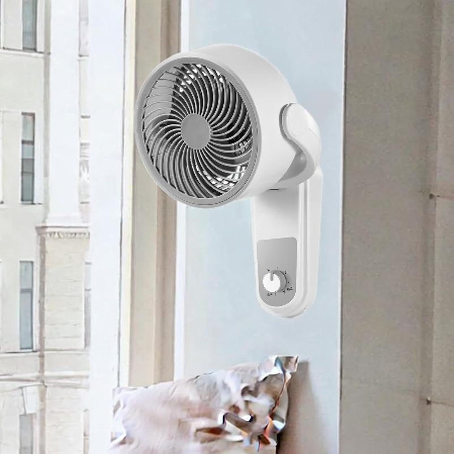 Wall Mounted Fan 220V 3-Speed 40W Quiet Cooling Oscillating for Bedroom Bathroom