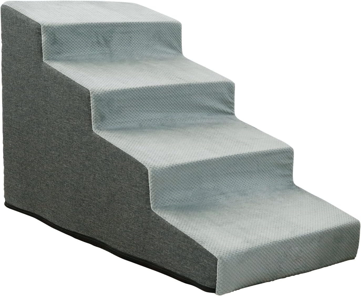 4 Step Dog Stairs for Bed Non Slip Pet Ramp High Foam