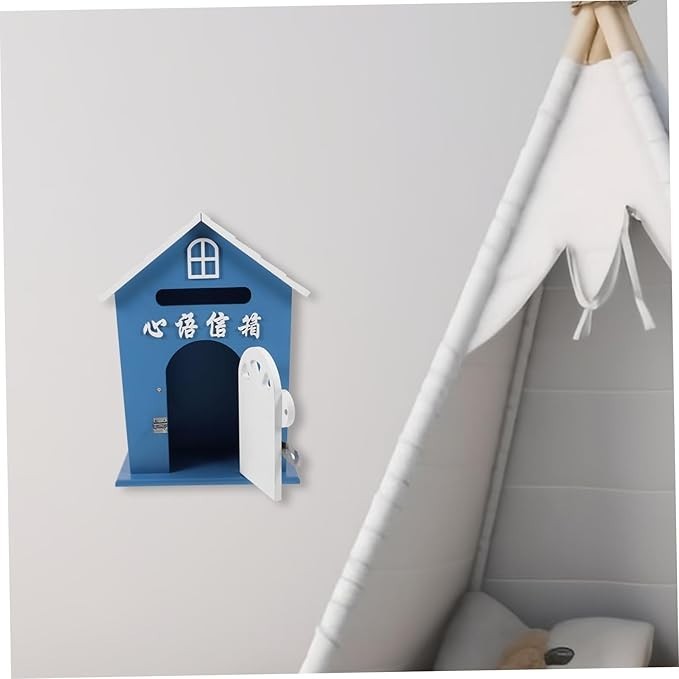 Lockable Wall Mounted Mailbox Blue – Secure Outdoor Post Box for Kids & Home Use