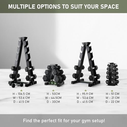 Heavy Duty 3-Tier Dumbbell Rack Steel Stand, 150KG Capacity Gym Storage