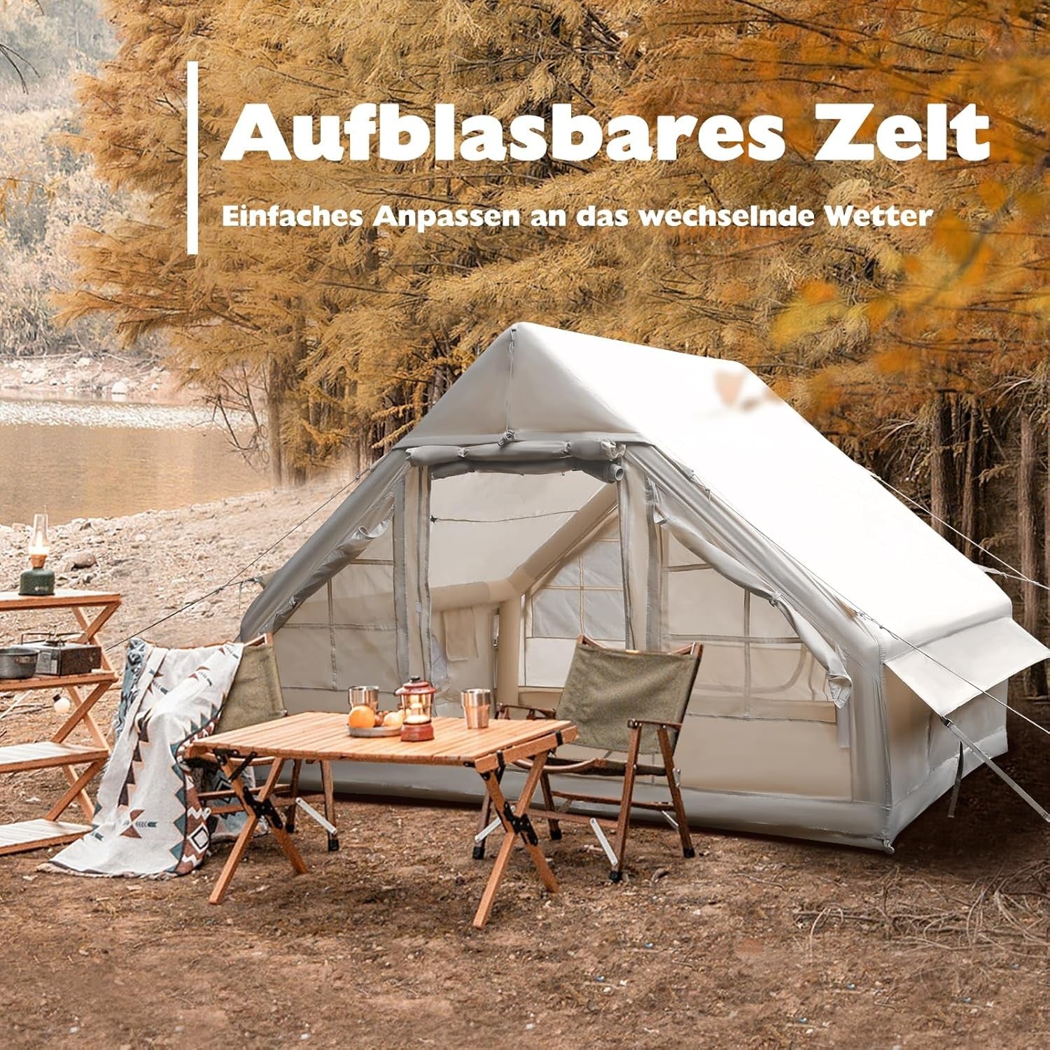 Inflatable Camping Tent 2-8 Person 4 Season Waterproof