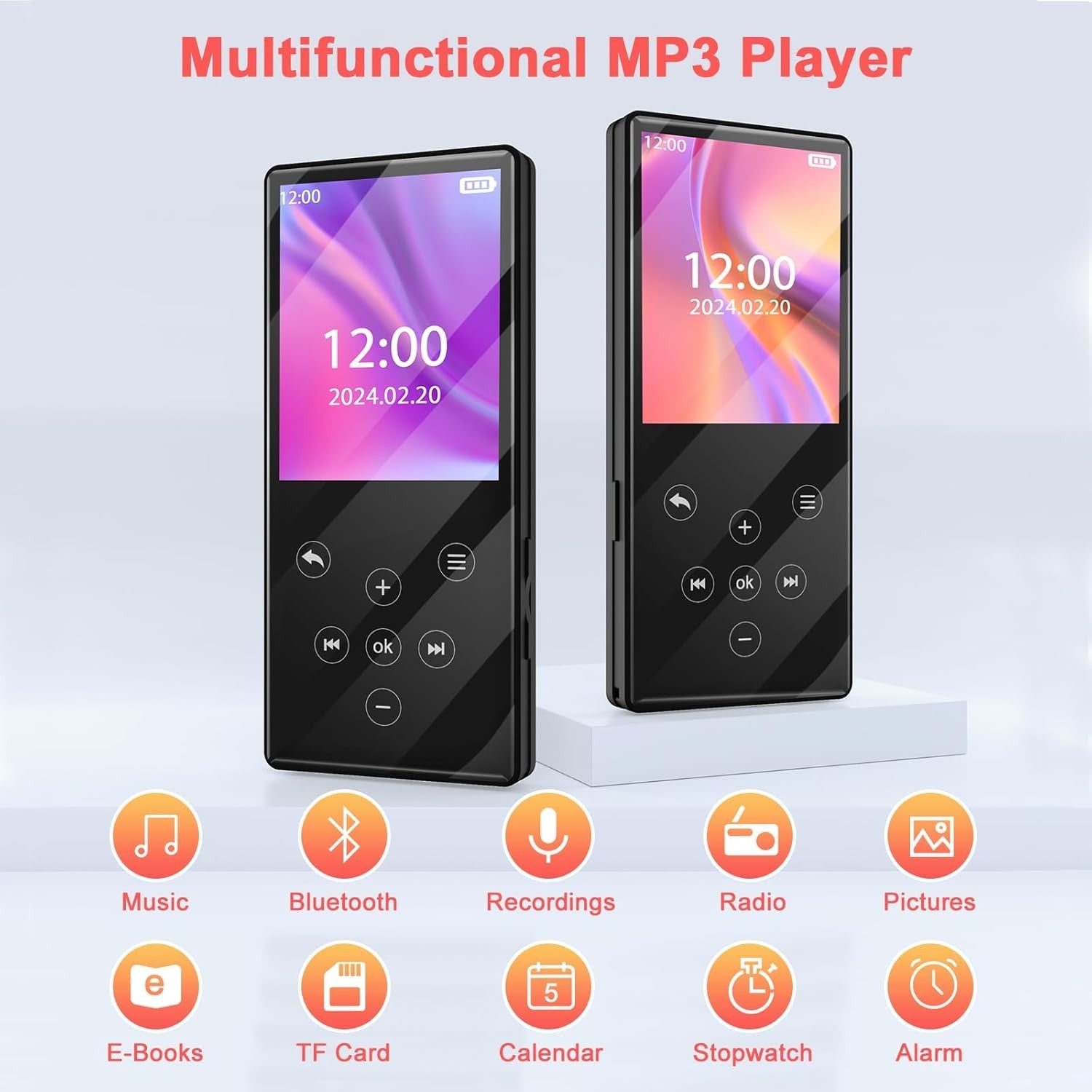 64GB MP3 Player Bluetooth HiFi FM Speaker 128GB TF